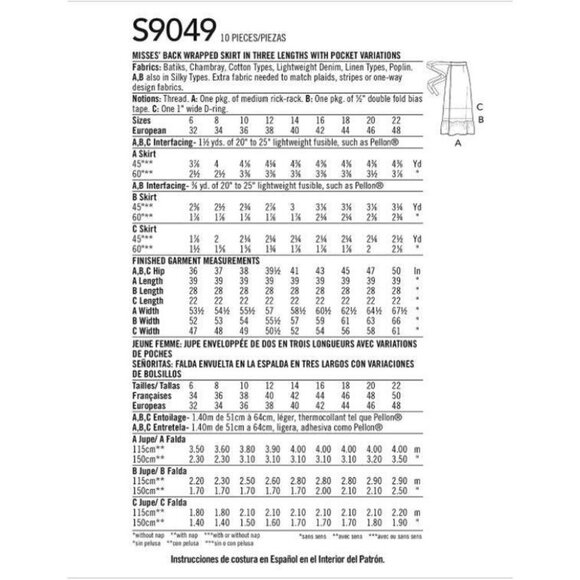 Simplicity Sewing Pattern 9049 10431 Misses Wrappe - Picture 3 of 3
